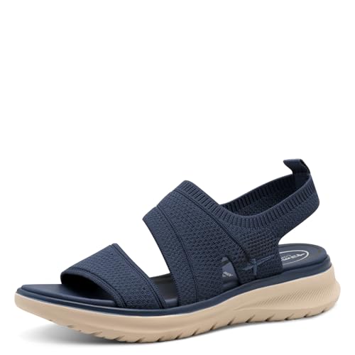 Tamaris Comfort Damen Sandalen flach zum Schlupfen Vegan, Blau (Navy), 38 EU von Tamaris