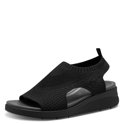 Tamaris COMFORT Damen Sandalen mit Absatz Elastisch Vegan, Schwarz (Black), 39 EU von Tamaris
