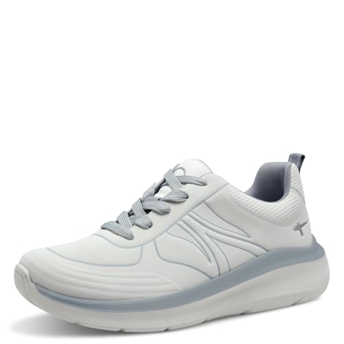 Tamaris Comfort Damen Sneaker flach mit Chunky-Sohle Vegan, Weiß (White/Blue), 40 EU von Tamaris