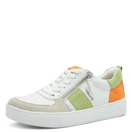 Tamaris Comfort Damen Sneaker flach mit Reißverschluss Freizeit, Mehrfarbig (Green Comb), 39 EU von Tamaris