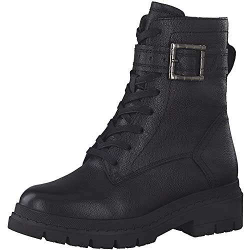 Tamaris COMFORT Damen Stiefelette 8-8-85211-29 001 Comfort fit nachhaltige Leder Textil Schuhe Comfort Fit Schuhweite Schnürer Reißverschluss von Tamaris