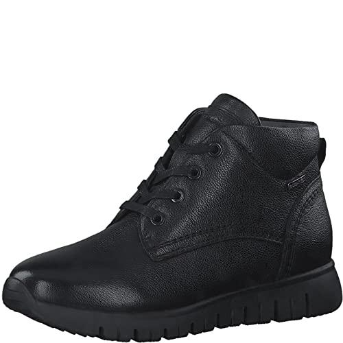 Tamaris Comfort Damen 8-8-86204-29-22 Leder Comfort Fit Wechselfußbett Schnürschuhe Sportlich Flexible Sohle Stiefelette, Black Nappa, 36 EU Weit von Tamaris Comfort