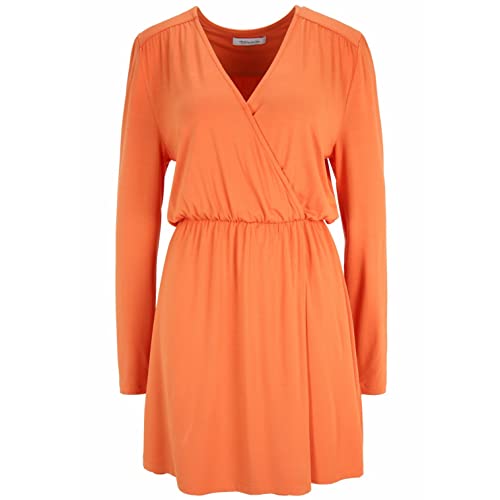 Tamaris Damen Jersey Wickelkleid AIUD Orange 42 von Tamaris