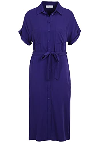 Tamaris Damen Halbarm shirt Kleid AOMORI Blau 40 von Tamaris