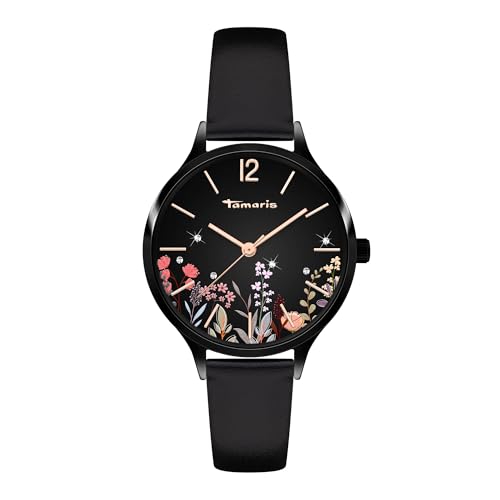 Tamaris Damen Analog Quarz Uhr mit Leder Armband TT-0143-LQ von Tamaris