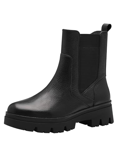 Tamaris COMFORT Damen Chelsea Boots aus Leder Plateau, Schwarz (Schwarz Nappa), 41 EU von Tamaris