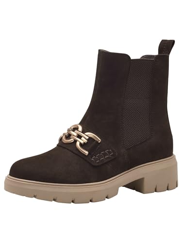 Tamaris COMFORT Damen Chelsea Boots aus Leder Ungefüttert, Braun (Mocca Wildleder), 37 EU von Tamaris