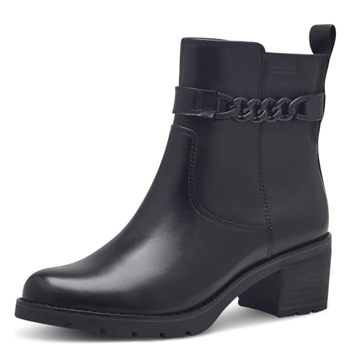 Tamaris COMFORT Damen Stiefeletten mit Absatz aus Leder Blockabsatz, Schwarz (Schwarz Nappa), 40 EU von Tamaris
