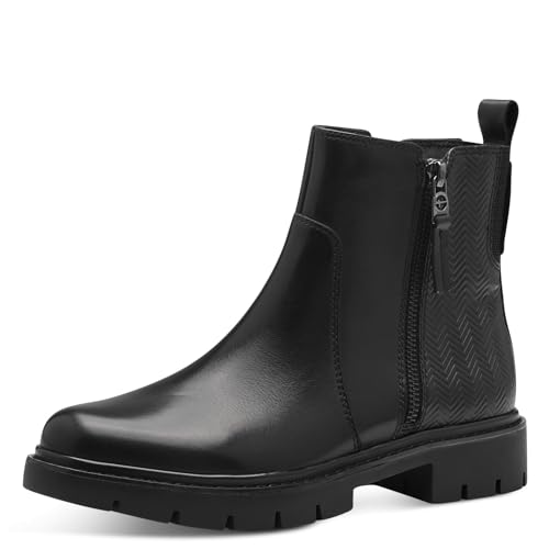 Tamaris COMFORT Damen Stiefeletten ohne Absatz mit Reißverschluss Herbst, Schwarz (Schwarz), 37 EU von Tamaris