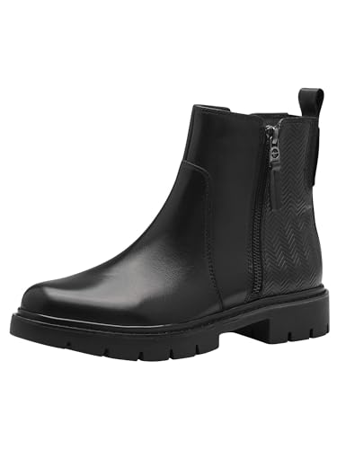 Tamaris COMFORT Damen Stiefeletten ohne Absatz mit Reißverschluss Herbst, Schwarz (Schwarz), 37 EU von Tamaris