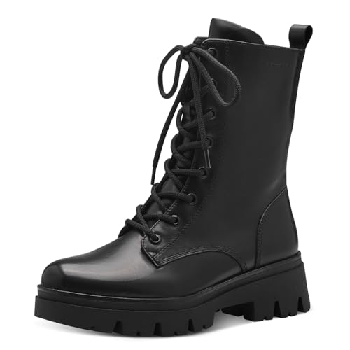 Tamaris COMFORT Damen Stiefeletten zum Schnüren mit Reißverschluss Herbst, Schwarz (Black Nappa), 40 EU von Tamaris