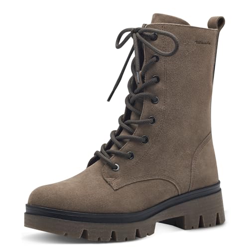 Tamaris COMFORT Damen Stiefeletten zum Schnüren mit Reißverschluss ohne Futter, Grau (Hellbraun), 39 EU von Tamaris