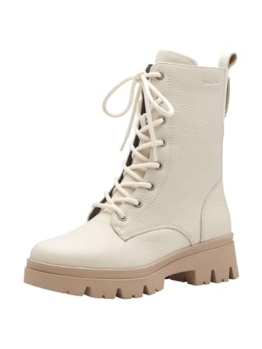 Tamaris COMFORT Damen Stiefeletten zum Schnüren mit Reißverschluss ohne Futter, Weiß (Weiß), 39 EU von Tamaris