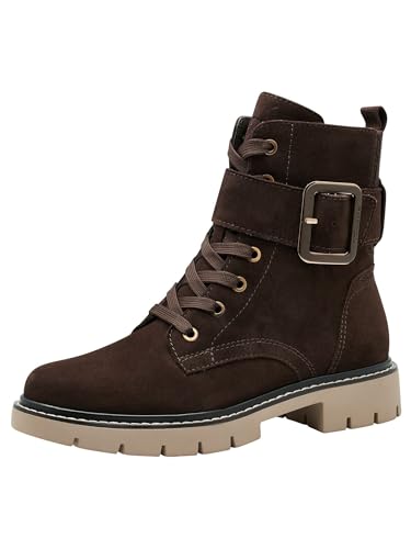 Tamaris COMFORT Damen Stiefeletten zum Schnüren mit Schnalle Herbst, Braun (Mocca Suede), 41 EU von Tamaris