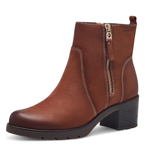 Tamaris COMFORT Damen Winterstiefel mit Absatz aus Leder Gefüttert, Braun (Cognac Nubuk), 41 EU von Tamaris