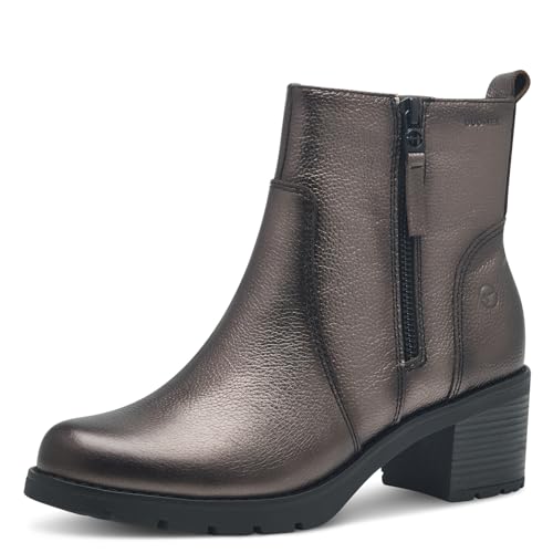 Tamaris COMFORT Damen Winterstiefel mit Absatz aus Leder Gefüttert, Silber (Silber), 42 EU von Tamaris