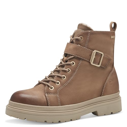 Tamaris COMFORT Damen Winterstiefeletten zum Schnüren Gefüttert Wasserabweisend, Braun (Karamell), 38 EU von Tamaris