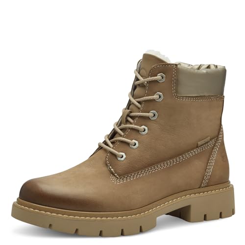 Tamaris COMFORT Damen Winterstiefeletten zum Schnüren Gefüttert Wasserabweisend, Braun (Karamell Nubuc), 41 EU von Tamaris