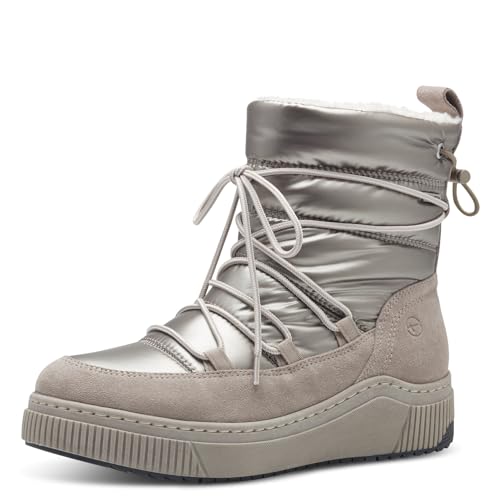 Tamaris COMFORT Damen Winterstiefeletten zum Schnüren Gefüttert Wasserabweisend, Grau (Grau/Silber), 39 EU von Tamaris