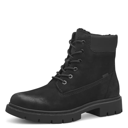 Tamaris COMFORT Damen Winterstiefeletten zum Schnüren Gefüttert Wasserabweisend, Schwarz (Schwarz Nubuk), 37 EU von Tamaris