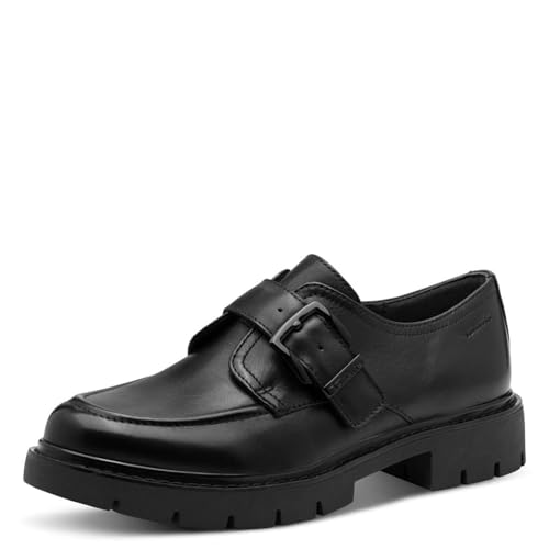 Tamaris Comfort Damen Slipper Rund mit Schnalle, Schwarz (Black Nappa), 42 EU von Tamaris