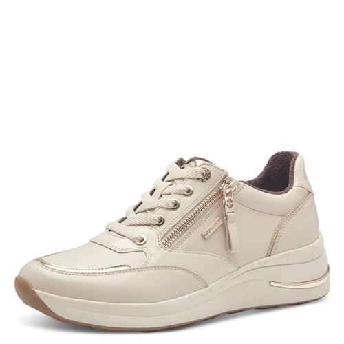 Tamaris Comfort Damen Sneaker flach mit Schnürsenkeln Freizeit, Beige (Ivory), 40 EU von Tamaris