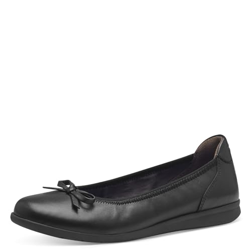 Tamaris COMFORT Damen Ballerinas aus Leder mit Schleife, Schwarz (Black Nappa), 39 EU von Tamaris