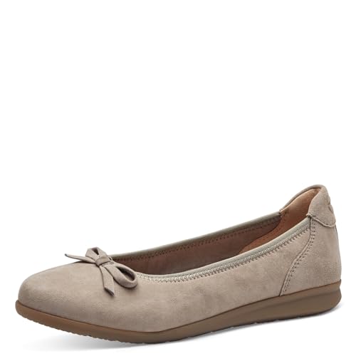 Tamaris COMFORT Damen Ballerinas aus Leder mit Schleife, Braun (Stone), 40 EU von Tamaris