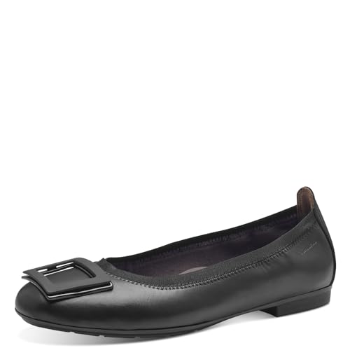 Tamaris COMFORT Damen Ballerinas aus Leder Runde Spitze, Schwarz (Black), 40 EU von Tamaris