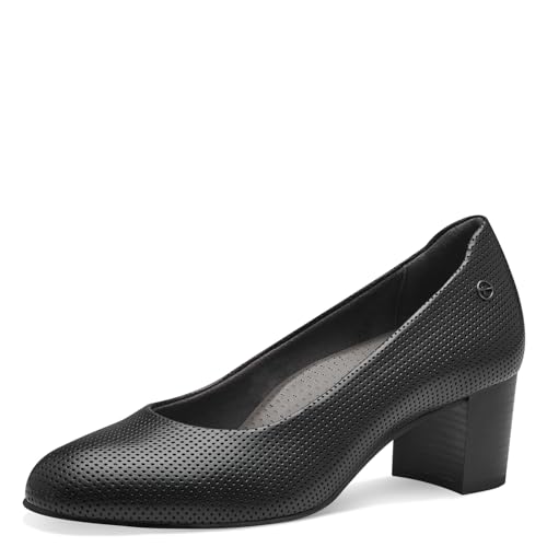 Tamaris COMFORT Damen Pumps aus Leder mit Blockabsatz, Schwarz (Black), 39 EU von Tamaris