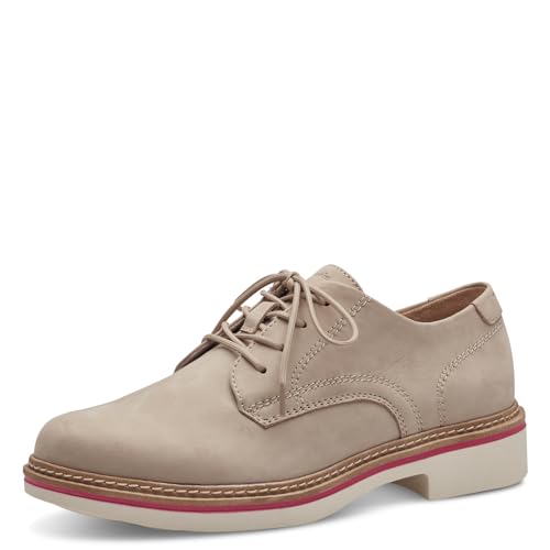 Tamaris COMFORT Damen Schnürschuhe Oxford aus Leder, Braun (Taupe), 38 EU von Tamaris