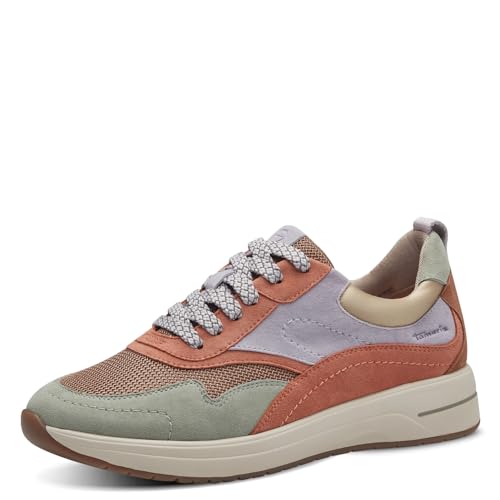 Tamaris COMFORT Damen Sneaker flach aus Leder Bequem, Mehrfarbig (Sage Comb), 39 EU Tamaris COMFORT Damen Sneaker flach aus Leder Bequem, Mehrfarbig (Sage Comb), 39 EU von Tamaris