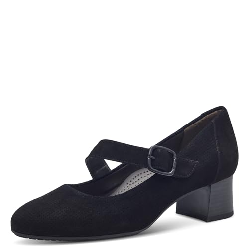 Tamaris COMFORT Damen Pumps mit Riemen aus Leder Mary Jane, Schwarz (Schwarz), 37 EU von Tamaris
