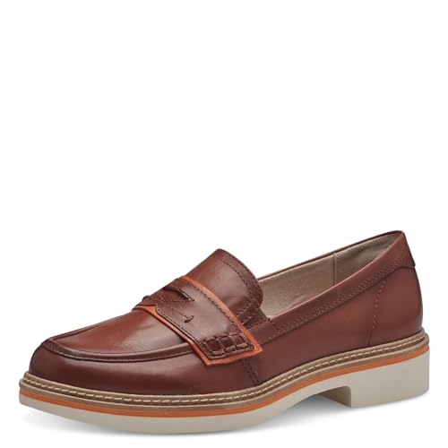 Tamaris COMFORT Damen Slipper aus Leder Elegant, Braun (Cognac), 38 EU von Tamaris