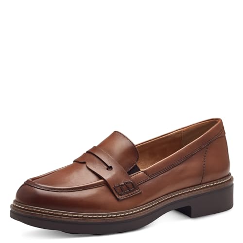 Tamaris Comfort Damen Slipper aus Leder Elegant, Braun (Cognac), 42 EU von Tamaris