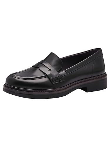 Tamaris Comfort Damen Slipper aus Leder Elegant, Schwarz (Schwarz), 38 EU von Tamaris