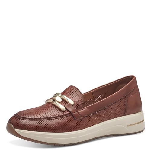 Tamaris COMFORT Damen Slipper aus Leder Bequem, Braun (Cognac), 36 EU von Tamaris
