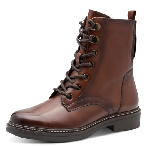 Tamaris Comfort Damen Stiefeletten zum Schnüren mit Reißverschluss Herbst, Braun (Cognac), 39 EU von Tamaris