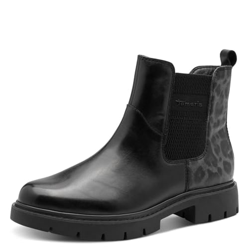 Tamaris Comfort Damen Chelsea Boots mit Reißverschluss Klassisch, Schwarz (Black Comb), 39 EU von Tamaris