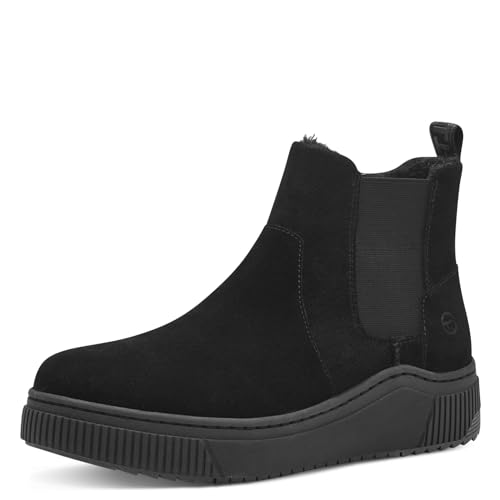 Tamaris COMFORT Damen Winterstiefel ohne Absatz aus Leder Wasserabweisend, Schwarz (Schwarz), 38 EU von Tamaris