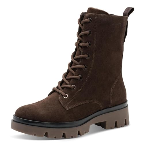 Tamaris Comfort Damen Stiefeletten zum Schnüren mit Reißverschluss ohne Futter, Braun (Mocca Suede), 37 EU von Tamaris