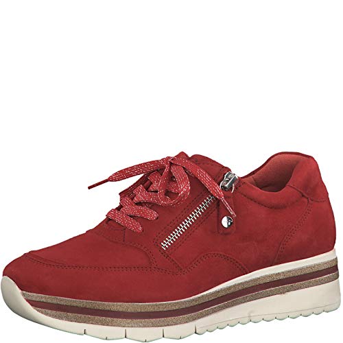 Tamaris 1-1-23707-24 Damen Sneakers Rubin Suede Rot, EU 39 von Tamaris