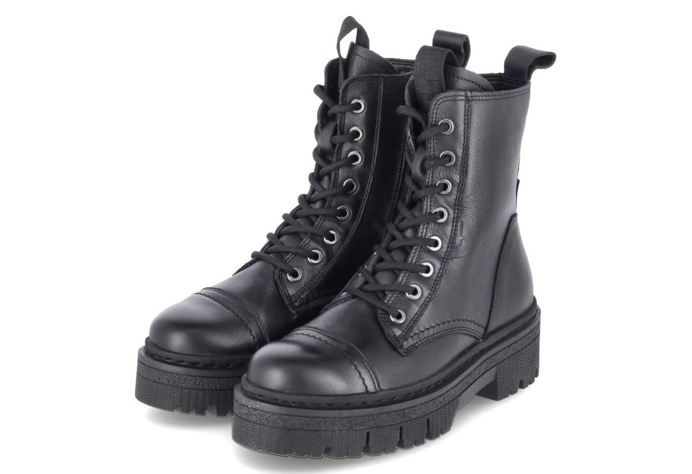 Tamaris Tamaris 1-25204-45/001 Damen Glattleder schwarz Schnürstiefel von Tamaris
