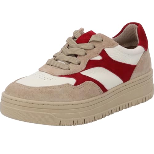 Tamaris Damen Schnürer Leder beige 37 von Tamaris