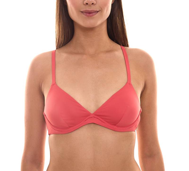 Tamaris ANAPA AOP Bikini Top mit verstellbaren Trägern Bikini-Oberteil für Damen 95342207 Korallen-Rot von Tamaris