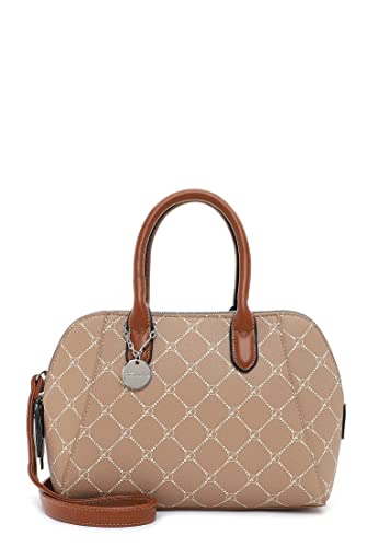 Tamaris Bowlingbag TAS Anastasia 30105 Damen Handtaschen Karo sand/cognac 427 von Tamaris