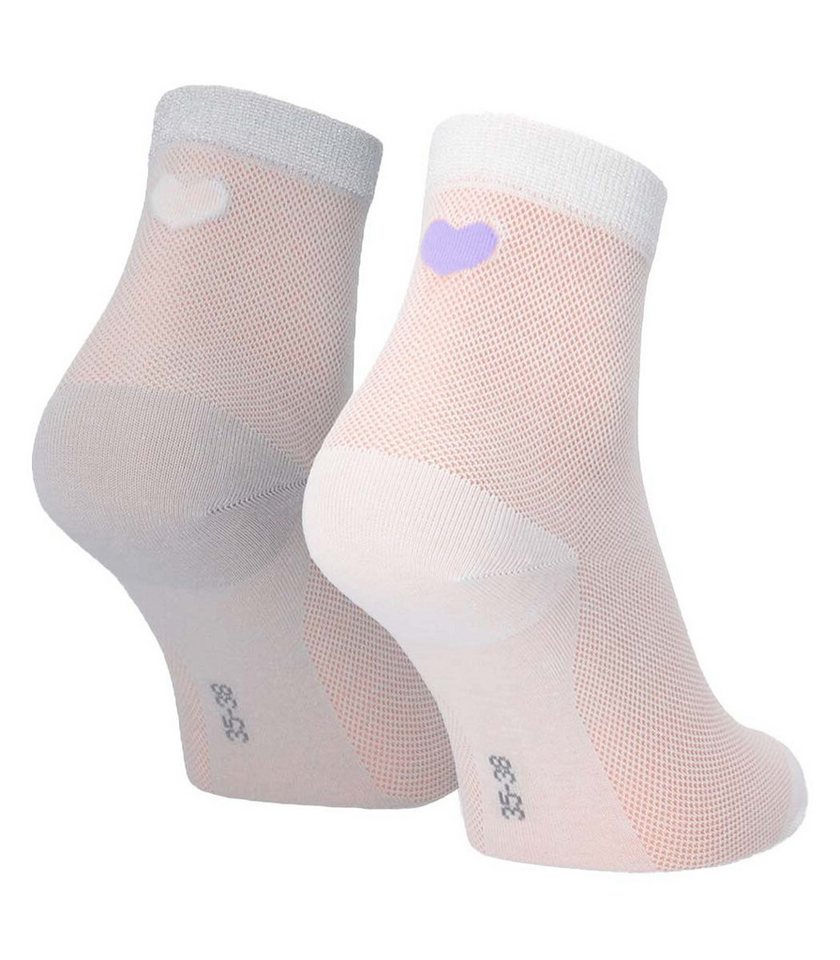 Tamaris Basicsocken mit Herzchen (Spar-Pack, 2-Paar, 2 Paare) aus hautfreundlicher BIO Baumwolle von Tamaris