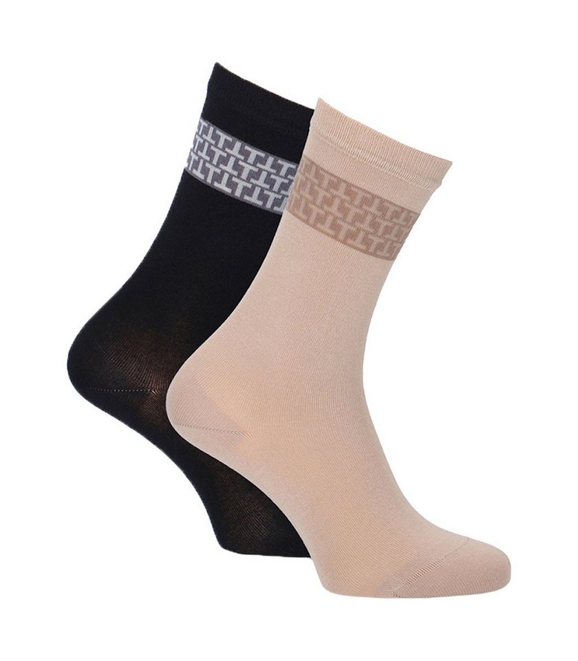 Tamaris Basicsocken mit LOGO im Schaft (Set, 2-Paar, 2 Paare) Viskose aus Buchenholz von Tamaris