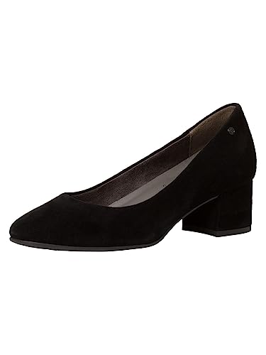 Tamaris COMFORT Damen Pumps aus Wildleder Kleiner Absatz Comfort Fit, Schwarz (Black), 36 EU von Tamaris