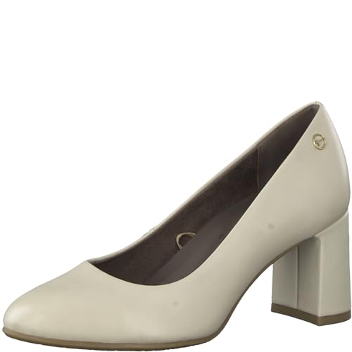 Tamaris COMFORT Damen Pumps aus Leder Spitz Comfort Fit, Beige (Ivory), 42 EU von Tamaris